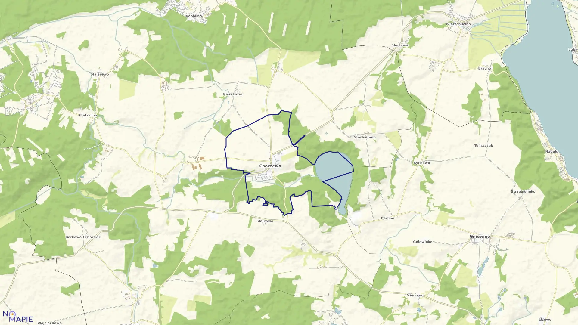 Mapa obrębu Choczewo w gminie Choczewo